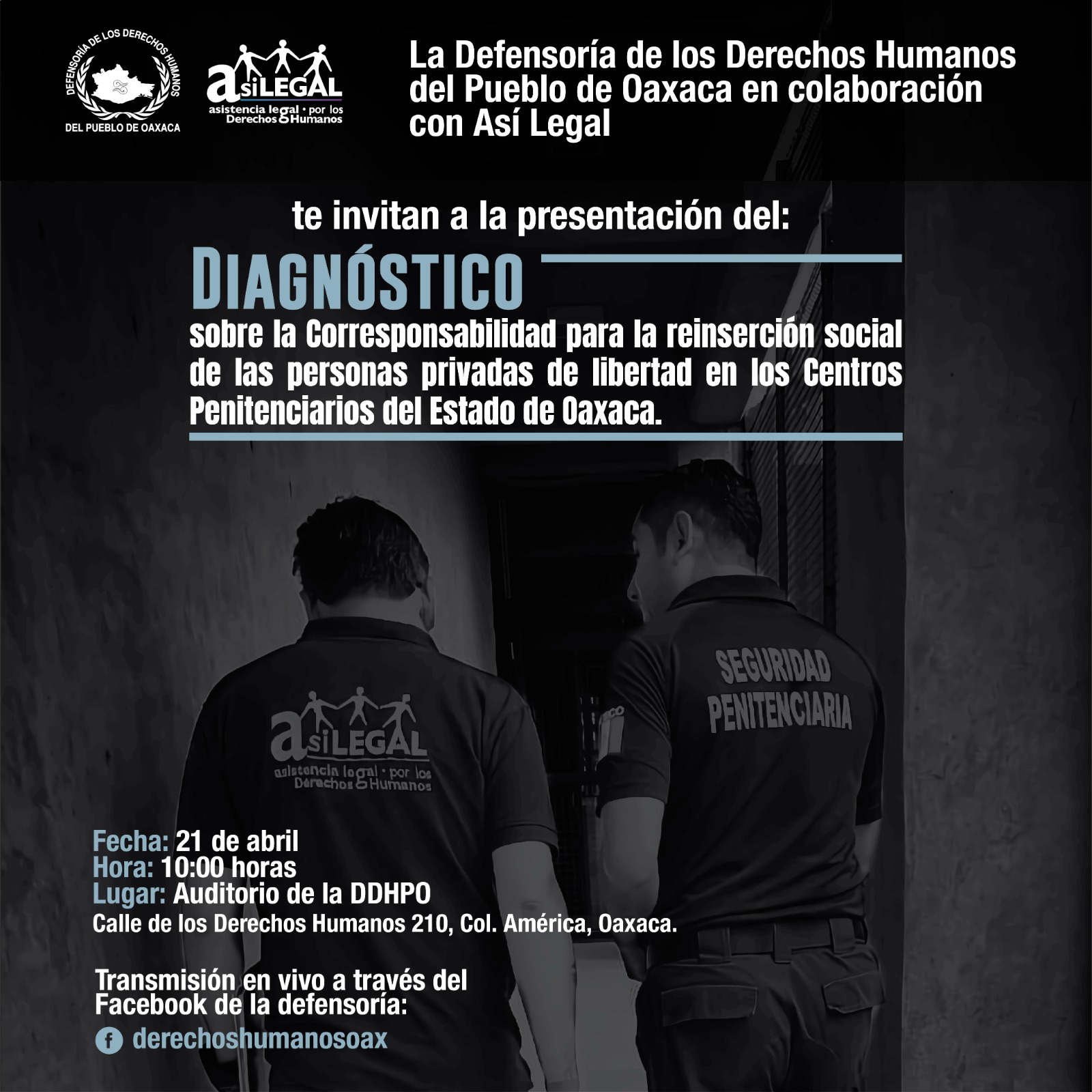 PRESENTACIÓN | Diagnostico sobre la Corresponsabilidad Para la Reinserción Social de las Personas Privadas de Libertad en los Centros Penitenciarios del Estado de Oaxaca.